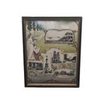 Franse Art Nouveau lithografie ingelijst, circa 1910, Antiek en Kunst, Kunst | Litho's en Zeefdrukken, Ophalen of Verzenden
