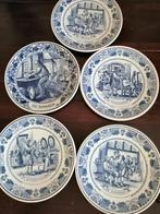Royal Goedewagen Delftsblauw wandborden, 5st. De barbier De, Ophalen of Verzenden