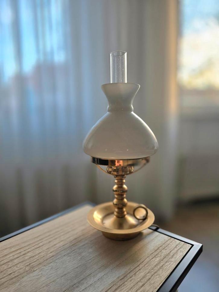 Vintage Olielamp met Stroom, Antiek en Kunst, Antiek | Lampen, Ophalen of Verzenden