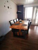 Eettafel van 100x200 cm met 6 bijpassende stoelen