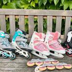 Gratis Blauwe of roze Inline skates / skeelers / schaatsen, Inline skates 4 wielen, Dames, Ophalen, Overige merken
