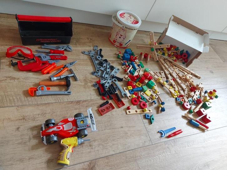 Speelgoed-gereedschap-bouwstenen-Demonteerbare racewagen, Kinderen en Baby's, Speelgoed | Educatief en Creatief, Gebruikt, Bouwen