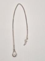 Vintage Zilveren Ketting met Hanger, Gebruikt, Verzenden, Met kristal, Zilver