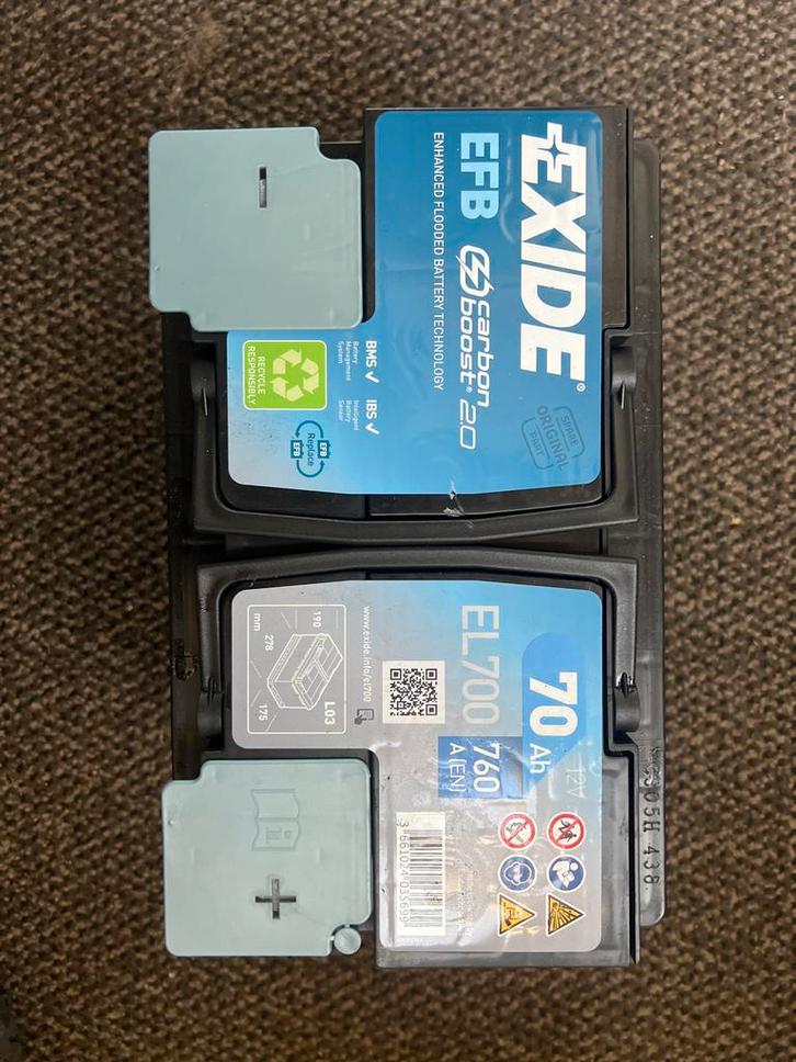 Exide EL700 70Ah Accu, Auto-onderdelen, Ophanging en Onderstel, Gebruikt, Ophalen of Verzenden