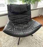KFF Nest Lounge Stoel Kussen - Zwart Leer, Huis en Inrichting, Ophalen, Gebruikt, Minder dan 75 cm, Leer