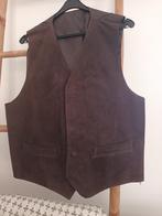 Bruine suède leren gilet bruin maat 54 56 echt leer leder, Kleding | Heren, Ophalen of Verzenden, Zo goed als nieuw, Maat 52/54 (L)