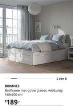 Ikea Bed Brimnes 140x200 Wit met Lades en Lattenbodem, Ophalen