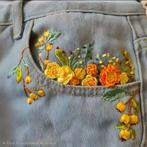 Borduurpatronen Wilde Bloemen - Wateroplosbaar, Hobby en Vrije tijd, Borduren en Borduurmachines, Ophalen of Verzenden, Patroon