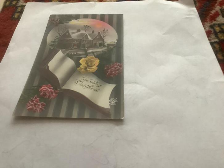 Oude Kerstkaart - Onbeschreven, Diversen, Kerst, Zo goed als nieuw, Ophalen of Verzenden