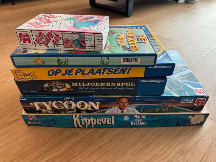 Diverse bordspellen (oa pimpampet, tycoon), Hobby en Vrije tijd, Gezelschapsspellen | Bordspellen, Gebruikt, Een of twee spelers