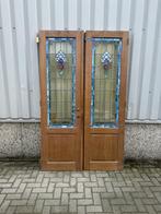 Prachtige eiken set ensuitedeuren met glas in lood, Doe-het-zelf en Verbouw, Deuren en Horren, La belle porte, Jurgen.hoogenboezem@gmail.com