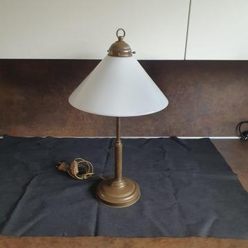 Bureaulamp - Tafellamp - Art Deco - Opaline Glas -*