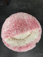 Pluizig Kattenbedje – Roze/Wit – Ø 50 cm – €10, Ophalen of Verzenden, Zo goed als nieuw