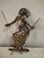 Bronzen Afrikaan op marmeren voet - H 35cm, Ophalen of Verzenden