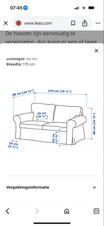 IKEA Ektorp Bankje met Hoes - Prima Staat! - afbeelding 4