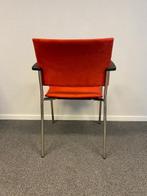 Vergaderstoelen Casala Feniks rood 4-poots stapelbaar 8x, Gebruikt, Metaal, Ophalen of Verzenden, Vijf, Zes of meer stoelen