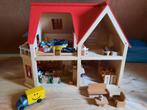 Schitterend houten royaal ingericht poppen landhuis, Gebruikt, Ophalen
