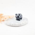 Obsidiaan panda pandabeer edelsteen steen beeldje zwart, Verzamelen, Mineralen en Fossielen, Ophalen of Verzenden, Mineraal
