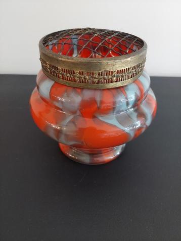 vintage rozen glazen vaas artdeco beschikbaar voor biedingen