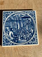Delft Blauw Handbeschilderde Tegel – “De Leeraar”, Antiek en Kunst, Ophalen