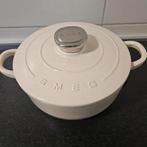Smeg - Braadpan - 24 cm - 4,2 L - Creme, Ophalen of Verzenden, Gietijzer, Koekenpan of Braadpan