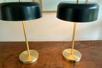 twee staande zwart met messing tafellampen design, Ophalen, Minder dan 30 watt, Design, E14 (klein)