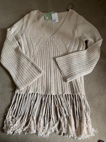 H&M trui met franje beige nieuw met kaartjes beschikbaar voor biedingen