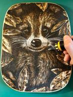 Houtgebrand Kunstwerk - Wasbeer Pyrografie, Antiek en Kunst, Ophalen of Verzenden