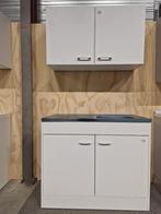 keuken 100 cm nieuw wit met spoelbak, Huis en Inrichting, Keuken | Complete keukens, Wit, Nieuw, Enkelwandige keuken, Ophalen of Verzenden
