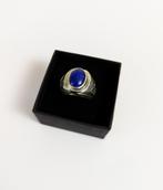 Zilveren herenring met met natuurlijke lapis lazuli, Sieraden, Tassen en Uiterlijk, Ringen, 20 of groter, Heer, Nieuw, Met edelsteen