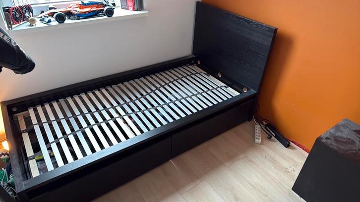 Ikea malm bed ex lades, Huis en Inrichting, Slaapkamer | Bedden, Zo goed als nieuw, Tweepersoons, 140 cm, Hout, Wit, Ophalen of Verzenden