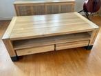 Prachtige houten salontafel - 4 lades - opbergruimte, Ophalen, Gebruikt, 100 tot 150 cm, 50 tot 100 cm
