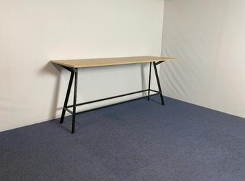 Hoge vergadertafel / Statafel, eiken blad, 240 x 90 cm. beschikbaar voor biedingen