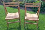Vintage Houten Klapstoelen Tuinstoelen (2 stuks), Ophalen, Gebruikt, Twee, Bruin