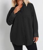 Zwarte blouse met strass-steentje aan de mouw, maat 50/52, Yours, Ophalen of Verzenden, Zo goed als nieuw, Blouse of Tuniek