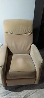 Relaxstoel met 2 ligstanden - Cognac/Beige, Huis en Inrichting, Fauteuils, Ophalen