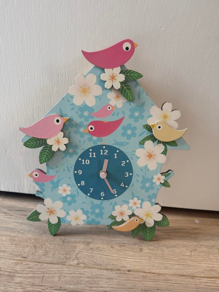 Djeco Kinderklok - Vrolijk Design, Ophalen of Verzenden, Zo goed als nieuw, Analoog, Wandklok