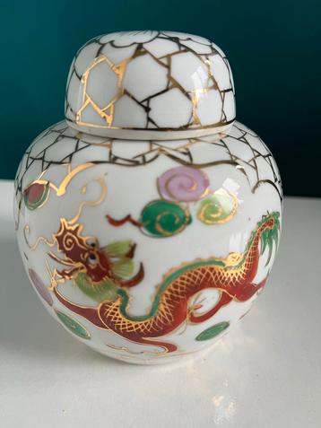 Oude Gemberpot met Draak en phoenix beschikbaar voor biedingen