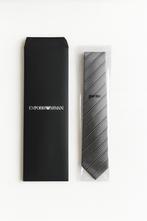 Nieuwe Emporio Armani stropdas – zilvergrijs met strepen, Nieuw, Met patroon, Grijs, Ophalen
