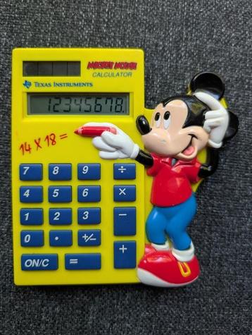 Vintage Mickey Mouse calculator (jaren 90) Texas Instruments beschikbaar voor biedingen