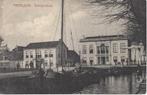 Menaldum (Frl.) Gemeentehuis, Volk, Skûtsje, gelopen 1909, Verzenden, Voor 1920, Gelopen, Friesland