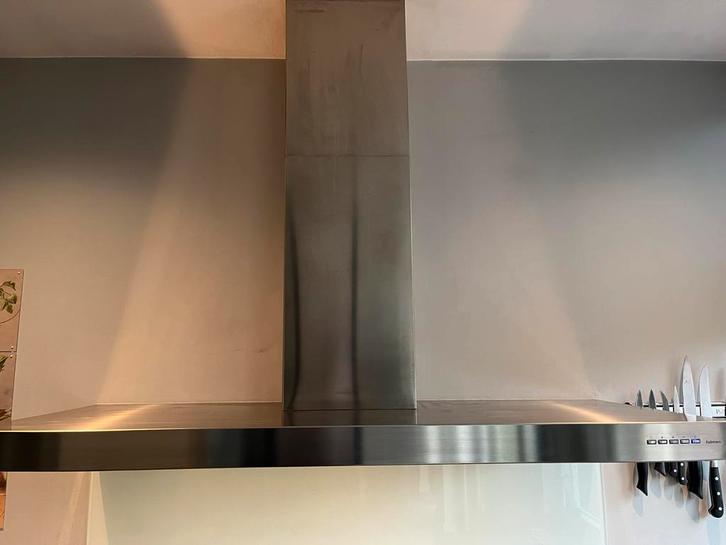 Fornuis Lancelotti en Falmec Wandschouwkap - RVS, Witgoed en Apparatuur, Fornuizen, Gebruikt, Vrijstaand, Ophalen of Verzenden