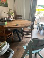 Houten tafel 150 doorsnee, Huis en Inrichting, Tafels | Eettafels, Ophalen, 100 tot 150 cm, Rond, Zo goed als nieuw