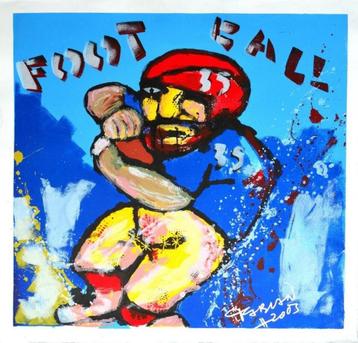 Fabian - zeefdruk Football - 80 x 80 cm beschikbaar voor biedingen