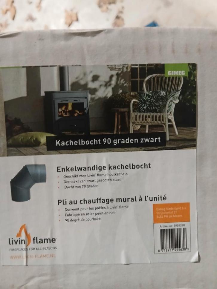 Nieuwe kachelpijp enkelwandig 2×90 graden bocht - zwart, Huis en Inrichting, Kachels, Nieuw, Ophalen of Verzenden