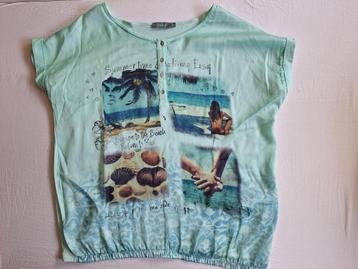 Turquoise t-shirt Geisha xl beschikbaar voor biedingen