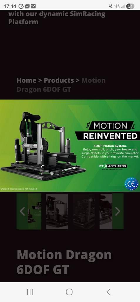 Race sim PT Actuator Platform Motion Dragon 6DOF GT, Computers en Software, Overige Computers en Software, Ophalen of Verzenden