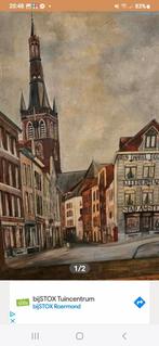 Schilderij markt Roermond., Antiek en Kunst, Kunst | Schilderijen | Klassiek, Ophalen