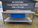 Rvs spoeltafel dubbelbaks ( topstaat), Ophalen, Zo goed als nieuw, 200 cm of meer, Minder dan 100 cm