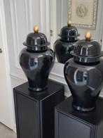 2 Eichholtz vazen Glamour L vaas gemberpotten, Ophalen, 50 tot 75 cm, Zwart, Aardewerk of Porselein
